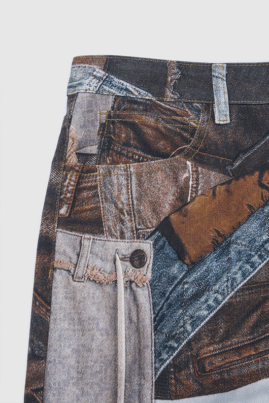 Jeans Vintage con Estampado Digital y Parches Estilo Urbano Americano - Image 9