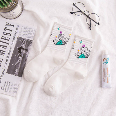 Calcetines Femeninos Estampado Cartoon Transpirables y Cómodos - Image 11