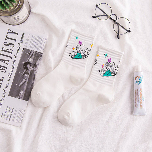 Calcetines Femeninos Estampado Cartoon Transpirables y Cómodos - Image 11