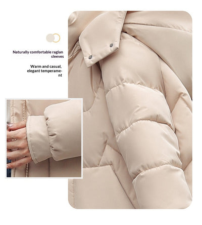 Abrigo Acolchado Desmontable con Capucha para Mujer - Largo hasta la Rodilla - Image 13