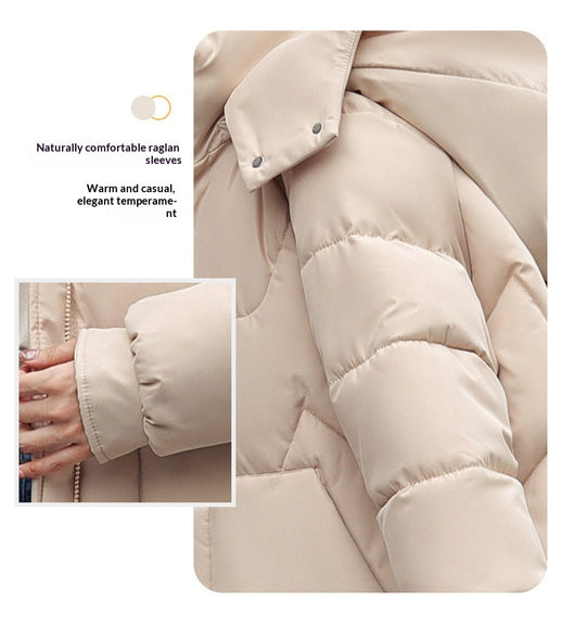 Abrigo Acolchado Desmontable con Capucha para Mujer - Largo hasta la Rodilla - Image 13