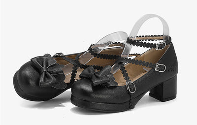 Zapatos Plataforma para Mujer con Moño y Tacón Grueso - Image 4