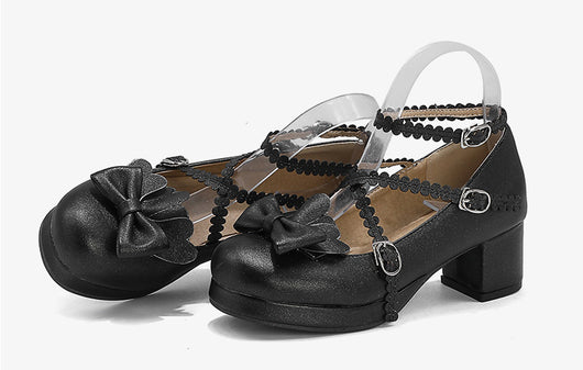 Zapatos Plataforma para Mujer con Moño y Tacón Grueso - Image 4
