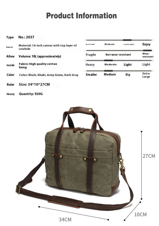 Maletín Vintage de Lona Encerada para Hombre - Image 19