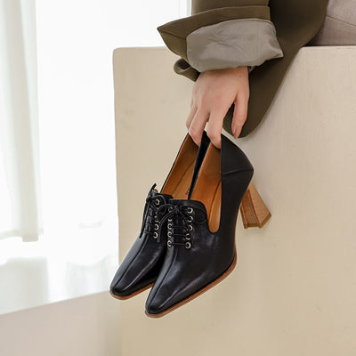 Zapatos de Tacón Alto para Mujer Talla Grande - Estilo Elegante con Cordones - Image 3