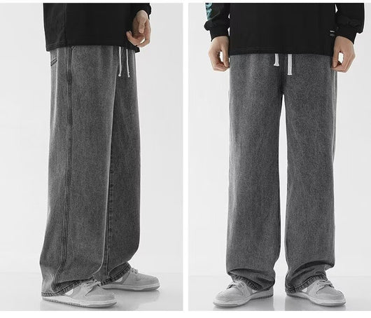 Pantalones Vaqueros Rectos Hombre Primavera Verano Talle Alto Pierna Ancha Urbano - Image 12