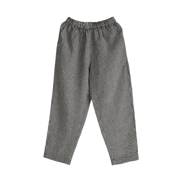 Pantalones de Lino y Algodón a Cuadros - Corte Relajado y Cómodo
