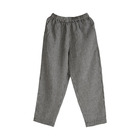 Pantalones de Lino y Algodón a Cuadros - Corte Relajado y Cómodo