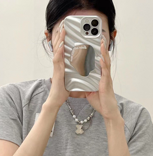 Funda Espejo Geométrica con Patrón Onda para Celular - Image 7