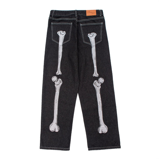 Jeans Negros con Bordado de Calavera para Hombre - Image 9