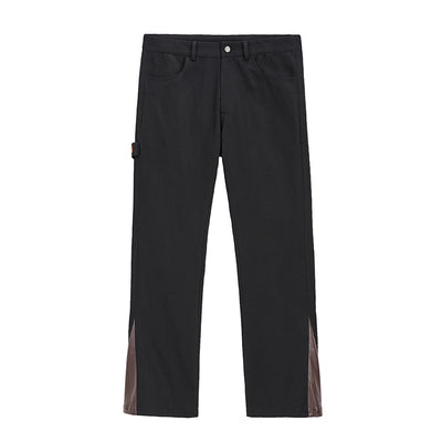 Pantalones Cargo Rectos en Cuero y Tela Twill - Image 7