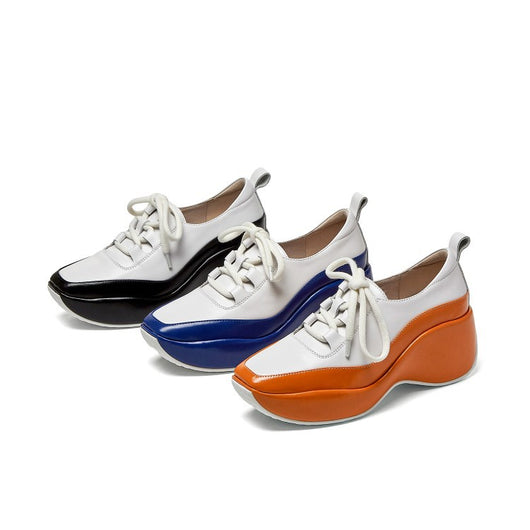 Zapatos Plataforma Punta Cuadrada con Contraste de Colores - Image 4