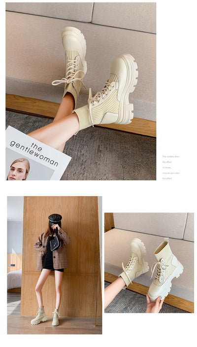 Botas Martin Cortas Transpirables Antideslizantes Estilo Británico para Mujer - Image 6