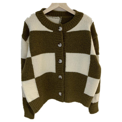 Cardigan Suelto a Cuadros para Mujer - Image 9