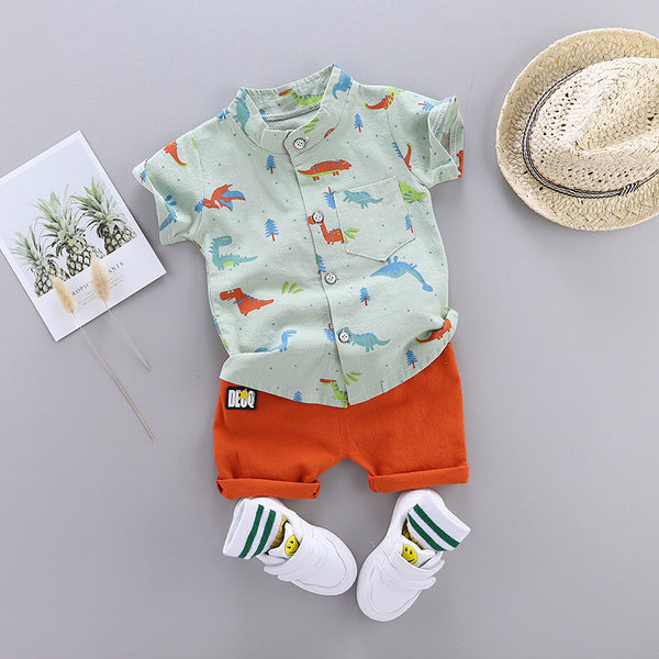 Conjunto Infantil Playera Manga Corta Estampado Dinosaurios - Image 4