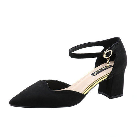 Sandalias de Tacón Grueso Puntiagudo con Diseño Hueco - Image 9