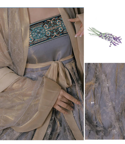 Conjunto de Blusa Bordada con Mangas Amplias y Falda Hada - Image 7