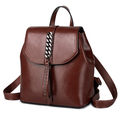 Mochila de Cuero para Mujer - Diseño Casual con Costuras Decorativas - Image 7