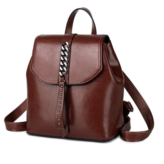 Mochila de Cuero para Mujer - Diseño Casual con Costuras Decorativas - Image 7