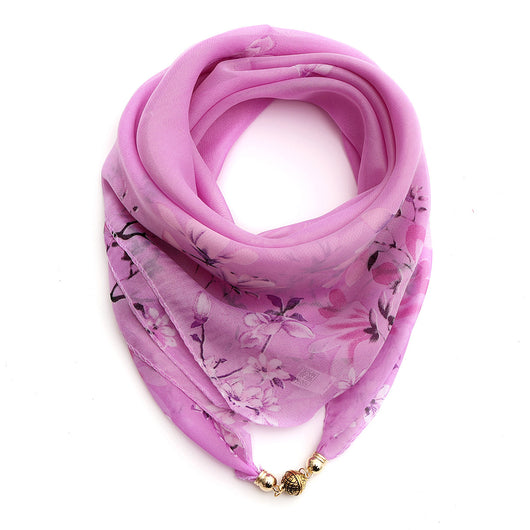 Pañuelo Floral Dorado de Gasa Ligera para Mujer - Image 13