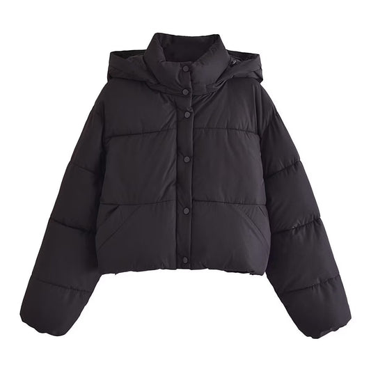 Chaqueta Acolchada Suelta con Cuello Parado - Algodón Premium - Image 2