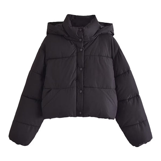 Chaqueta Acolchada Suelta con Cuello Parado - Algodón Premium - Image 2