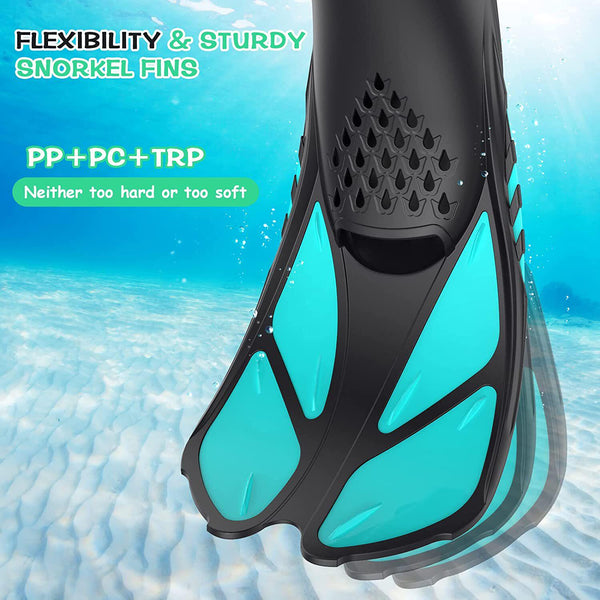Aletas Cortas de Alta Elasticidad para Snorkel - Hombre y Mujer Ajustables