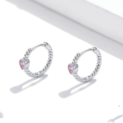 Aretes Amor Puro en Plata S925 Chapados en Platino - Image 2