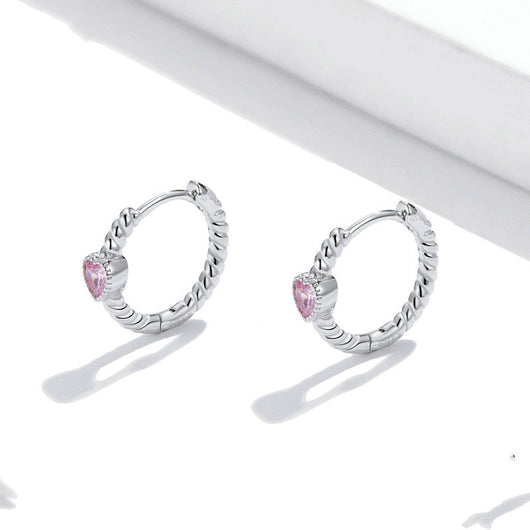 Aretes Amor Puro en Plata S925 Chapados en Platino - Image 2
