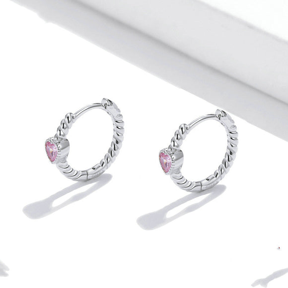 Aretes Amor Puro en Plata S925 Chapados en Platino