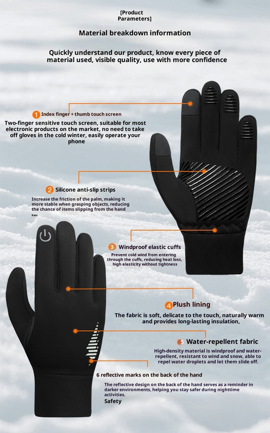 Guantes Térmicos para Motociclista con Forro Polar y Agarre Antideslizante - Image 13
