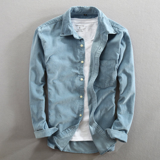Camisa de Pana para Hombre con Cuello Solapa - Image 7