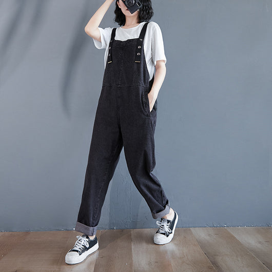 Pantalón Overol Denim Suelto con Bolsillos Grandes - Estilo Casual - Image 11