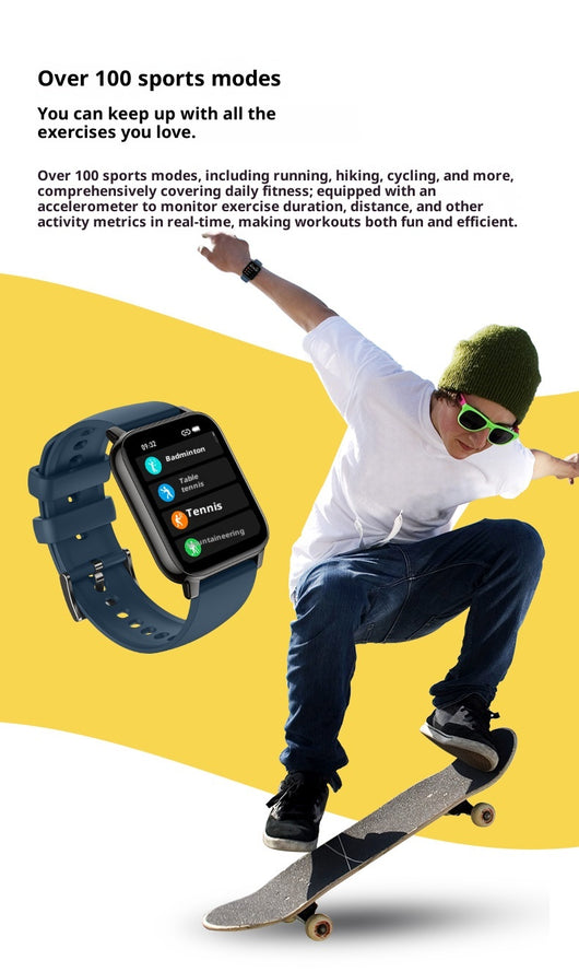 Reloj Inteligente P90 con Pantalla Cuadrada 185, Llamadas Bluetooth y Monitoreo de Salud - Image 17