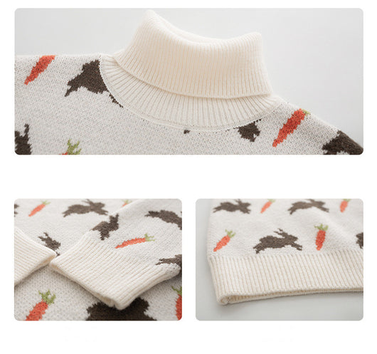 Suéter Cuello Alto Conejo Animado para Mujer - Image 13