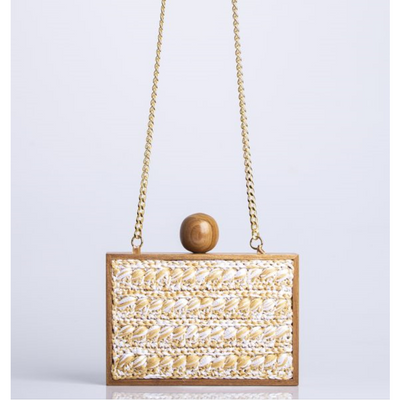 Bolsa de Playa Tejida en Paja y Bambú con Flecos - Image 6