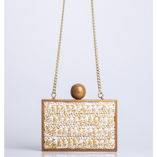 Bolsa de Playa Tejida en Paja y Bambú con Flecos - Image 6