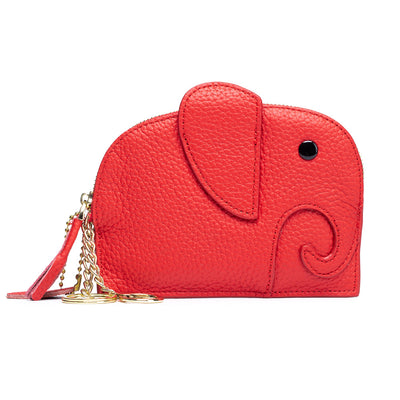 Monedero de Cuero Genuino Elefante Lindo - Cartera Mini Creativa - Image 2