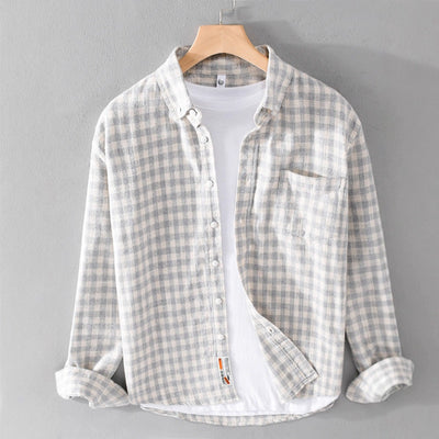 Camisa Cuadros Japonesa Manga Larga para Hombre - Estilo Casual y Versátil - Image 4
