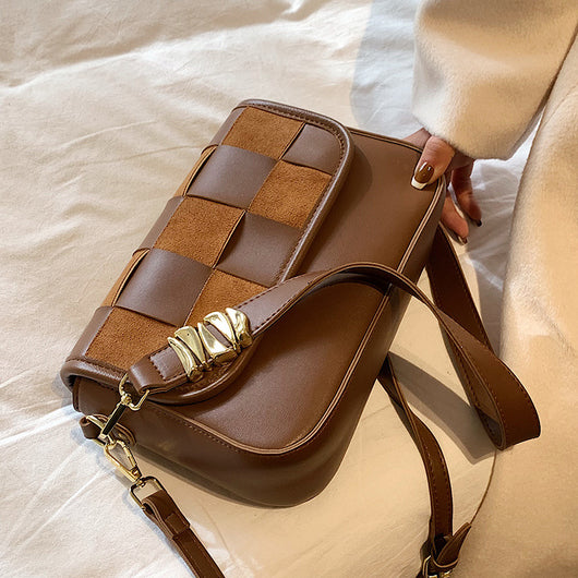 Bolso Bandolera Cuadrado Pequeño Textura Tejida Mate Otoño Invierno - Image 2