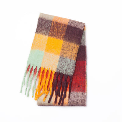 Bufanda Gruesa Cuadros Otoño Invierno - Diseño Multicolor Elegante - Image 4