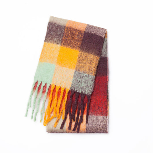 Bufanda Gruesa Cuadros Otoño Invierno - Diseño Multicolor Elegante - Image 4