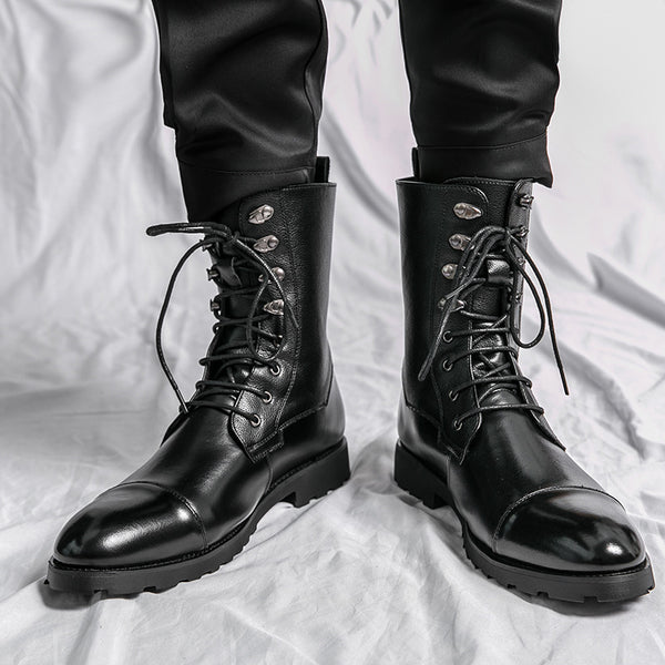 Botines Denim Locomotora con Cordones Otoño Invierno Negro