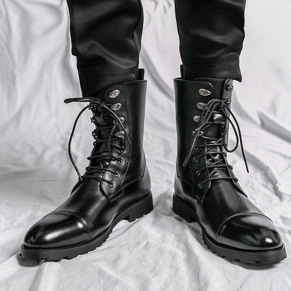 Botines Denim Locomotora con Cordones Otoño Invierno Negro