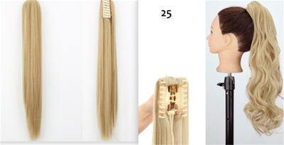 Peluca de Fibra Sintética con Clip Tipo Garra - Cabello Liso y Voluminoso - Image 33