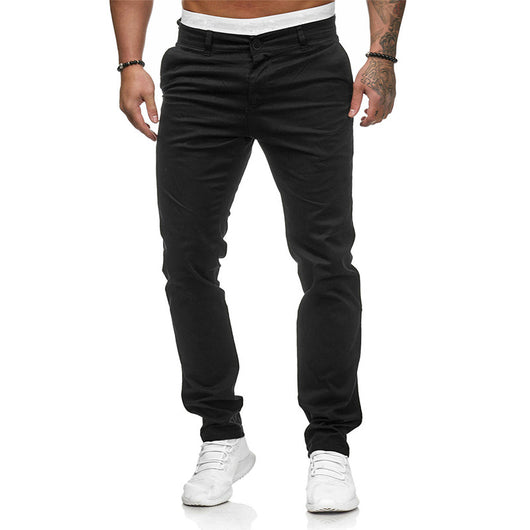 Pantalones Slim Fit de Color Liso - Image 11
