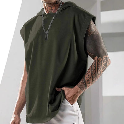 Chaleco Deportivo Holgado sin Mangas con Capucha para Hombre - Image 4