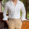 Camisa Casual de Cuello Cubano Manga Larga para Hombre