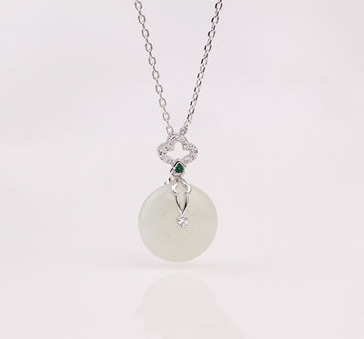 Collar de Plata 925 con Jade Hetian Natural Estilo Chino Contemporáneo - Image 6