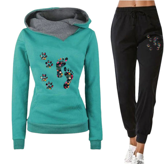 Conjunto Sudadera Estampado Floral con Pantalón Cómodo para Mujer